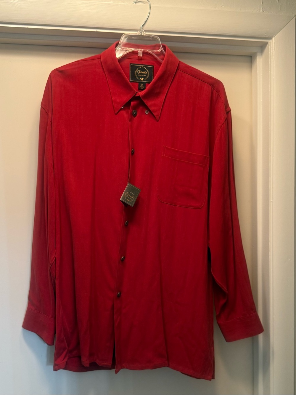 Men's Vintage Fonte “Luxury at Ease” Red Button-Up Shirt XXL
